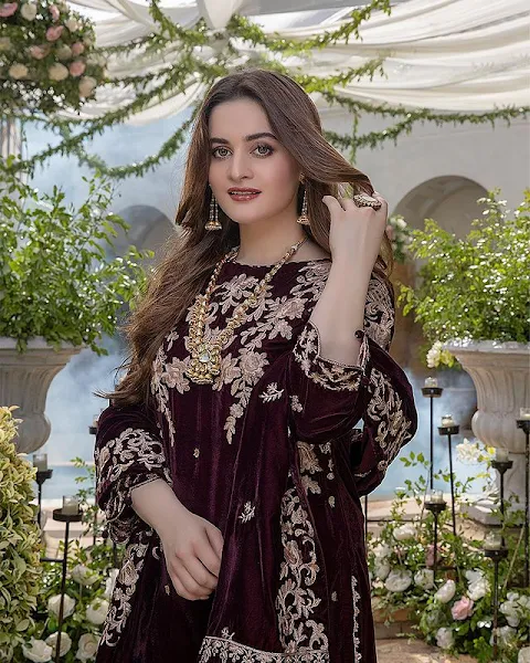 Azure Winter Velvet Collection features Aiman Khan