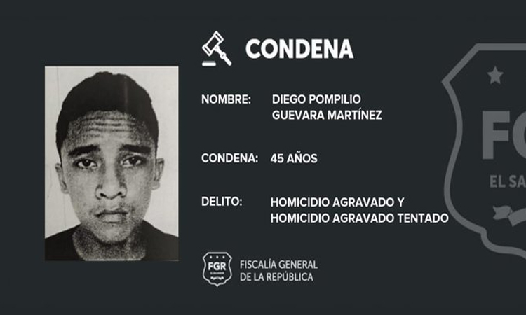 El Salvador: 45 años de cárcel para sujeto que asesinó a una persona con un arma de fuego en la colonia San José de Mejicanos