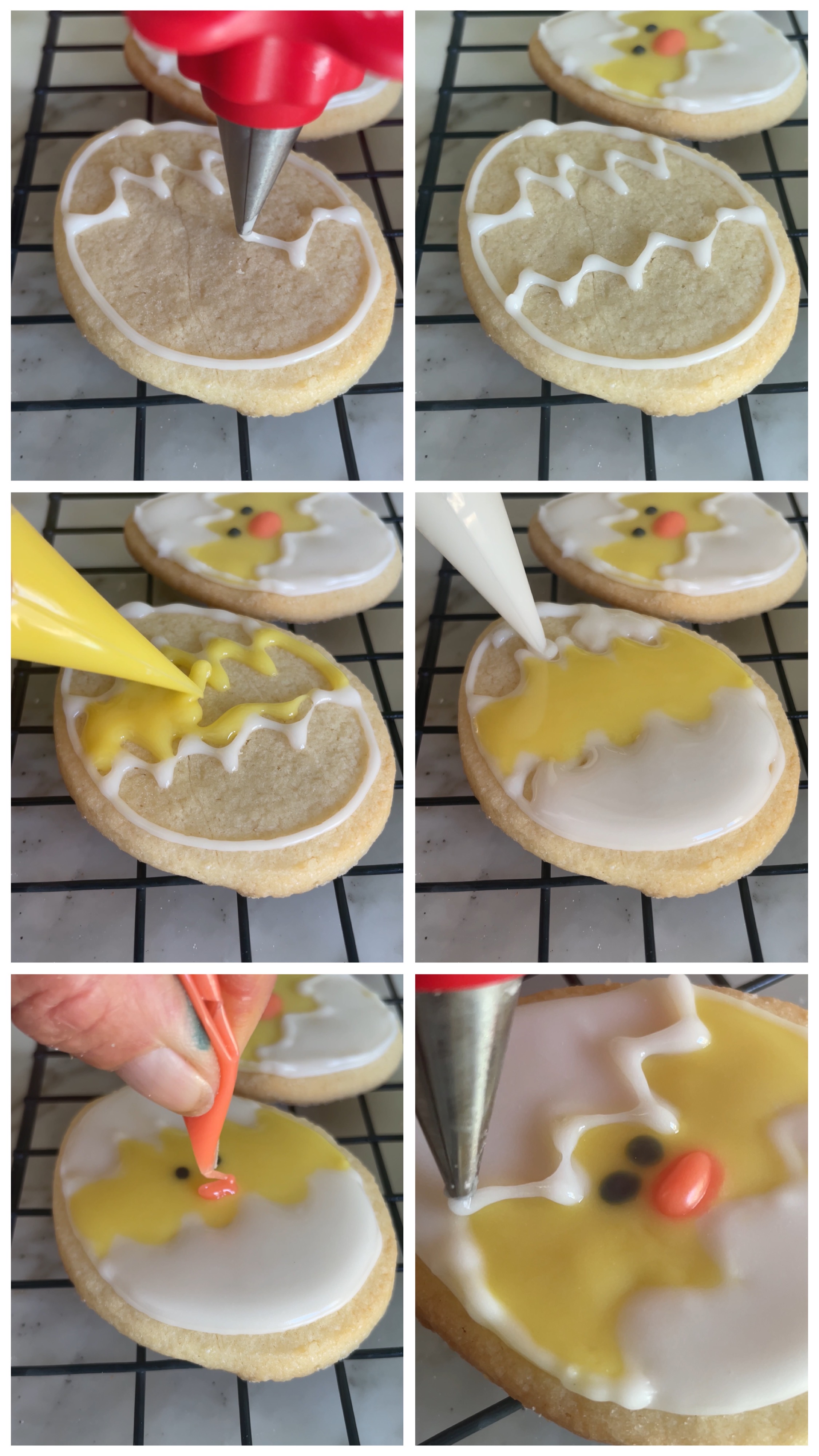 How to pipe Chick Sugar Cookies