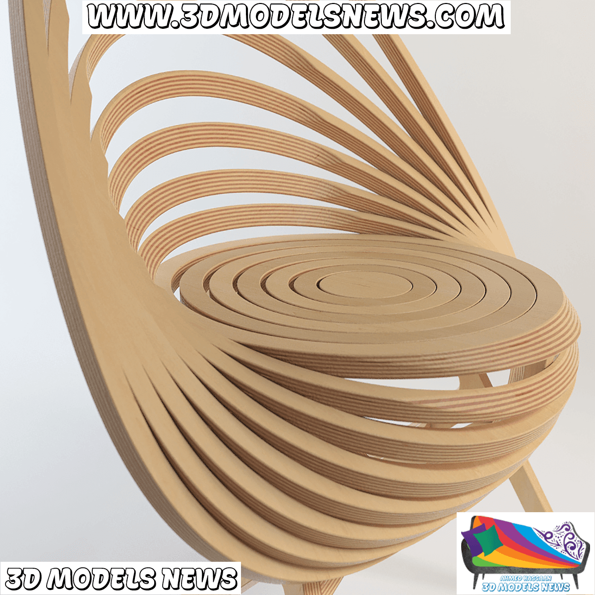 Modern octave chair model in a wave shape 2