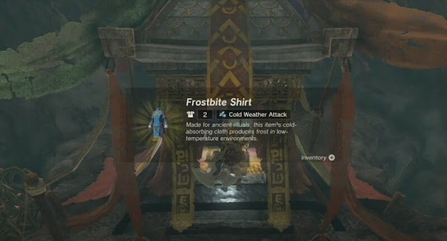 Zelda TOTK'da Frostbite Armor Set Konumu