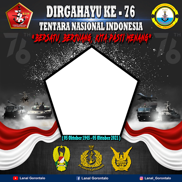 Link Twibbonize Hari Tentara Nasional Indonesia TNI 5 Oktober 2022 id: huttni76lanalglo