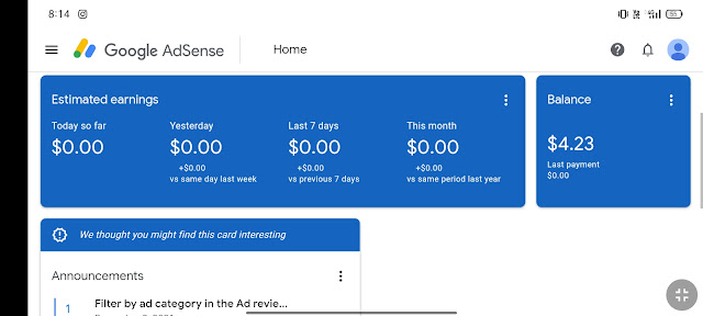Adsense are showing ads in my blog but no income is generating from last two days
