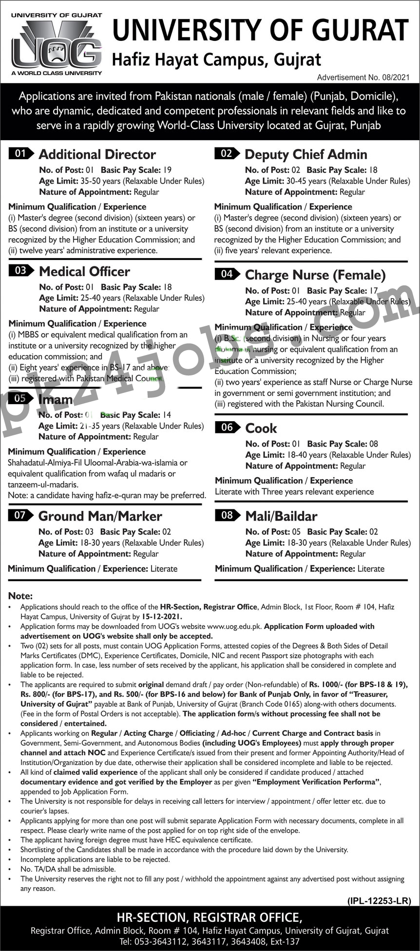 University of Gujrat Jobs 2022 – Today Jobs 2022