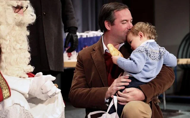 Hereditary Grand Duke Guillaume, Hereditary Grand Duchess Stephanie and Prince Charles at St Nicholas Day