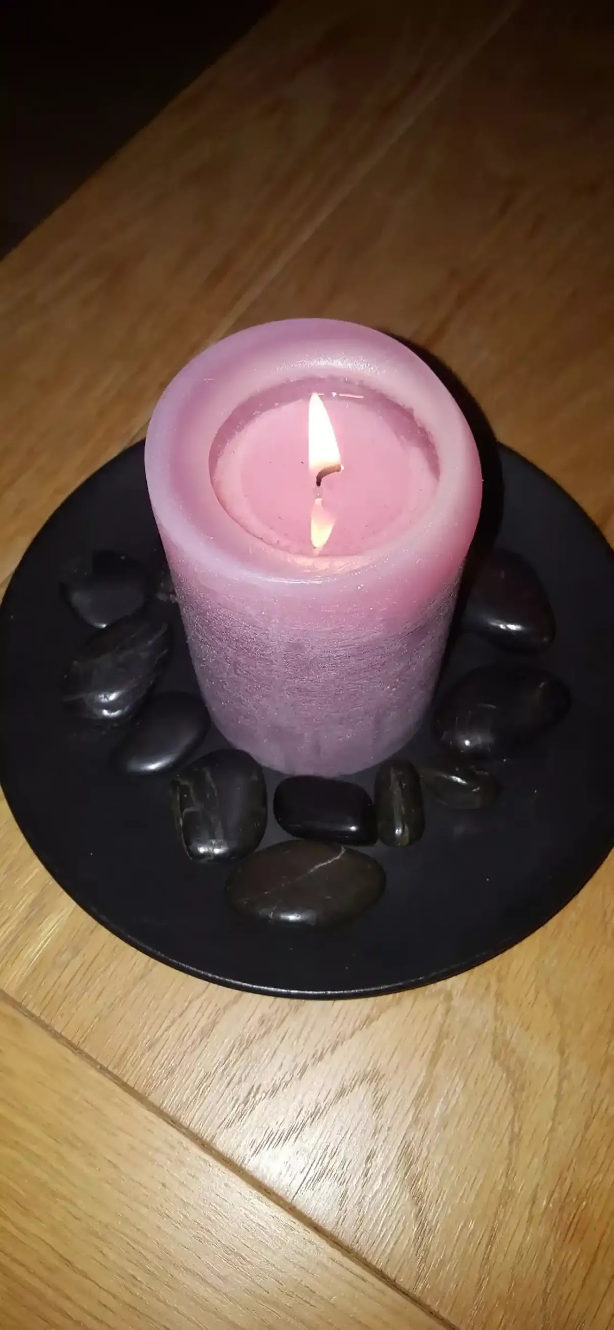 Black pink wallpaper with candles