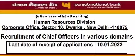 PNB Chief Officers Vacancy Recruitment 2021-22