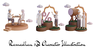 Canva Ramadhan 3D Character Illustration