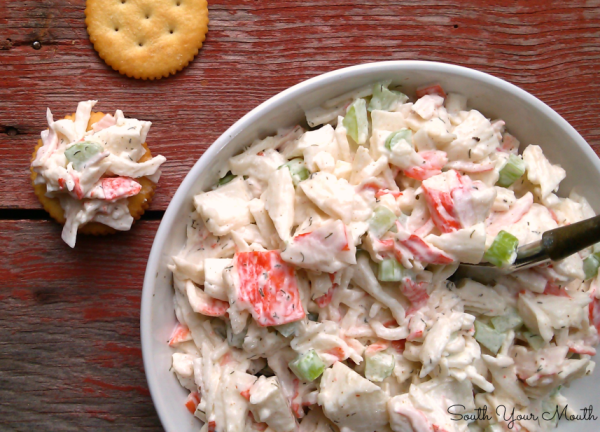 Seafood Salad! A quick and easy seafood salad recipe that's always a hit! Use crab, shrimp or lobster to make it your own.