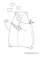 Pink Bear - Luo Bao Bei coloring page