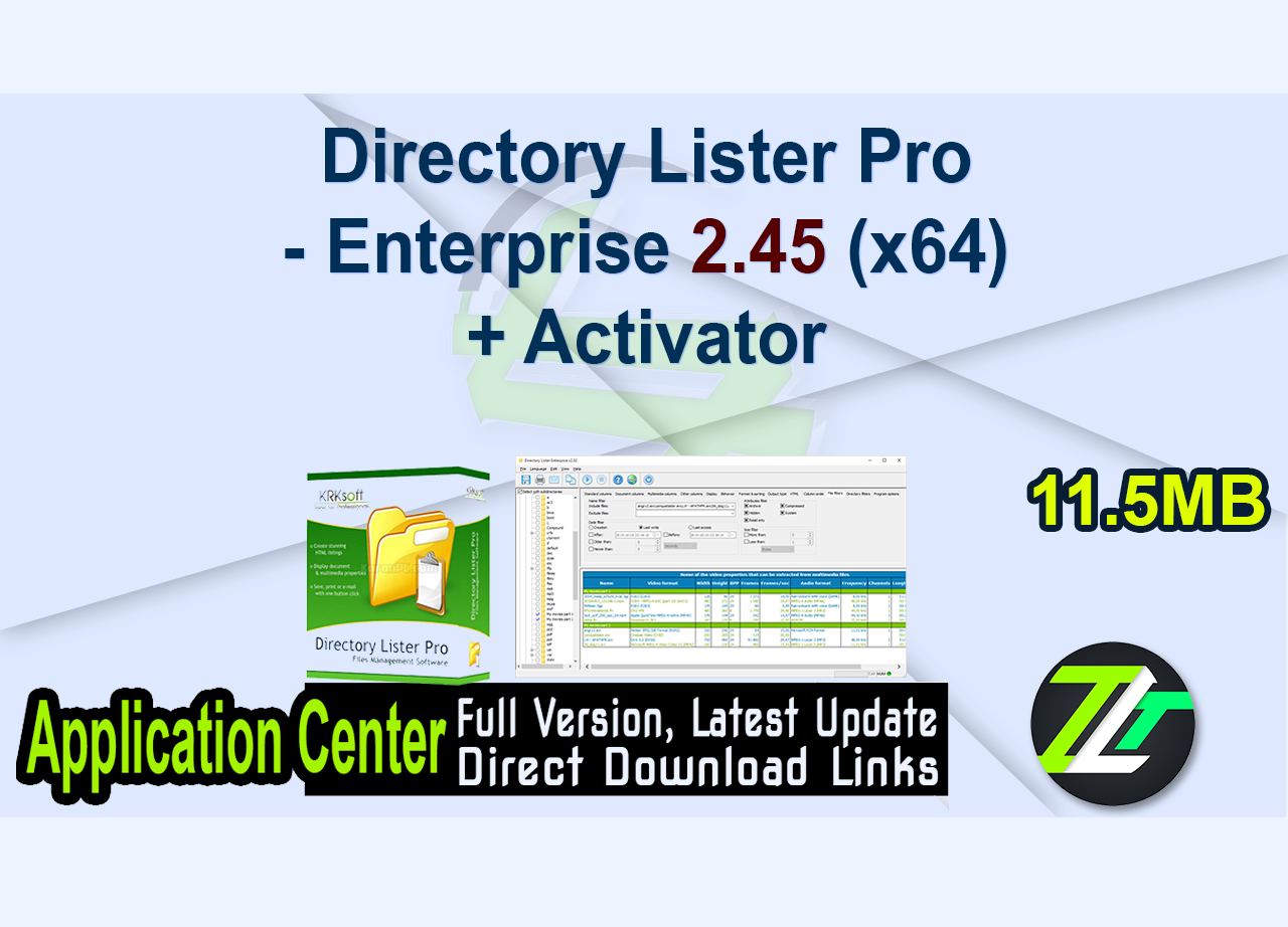 Directory Lister Pro - Enterprise 2.45 (x64) + Activator