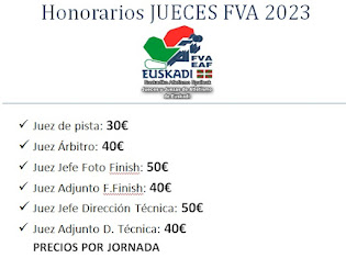 Tarifas JUECES F.V.A. 2023