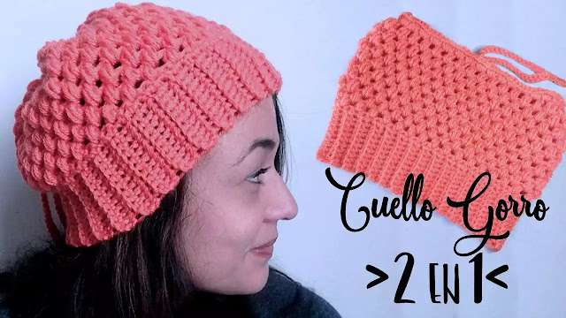 APRENDE A TEJER GRATIS un Gorro Cuello a Crochet