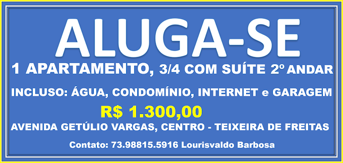 Aluga-Se 1 Apartamento 3/4 Com Suíte