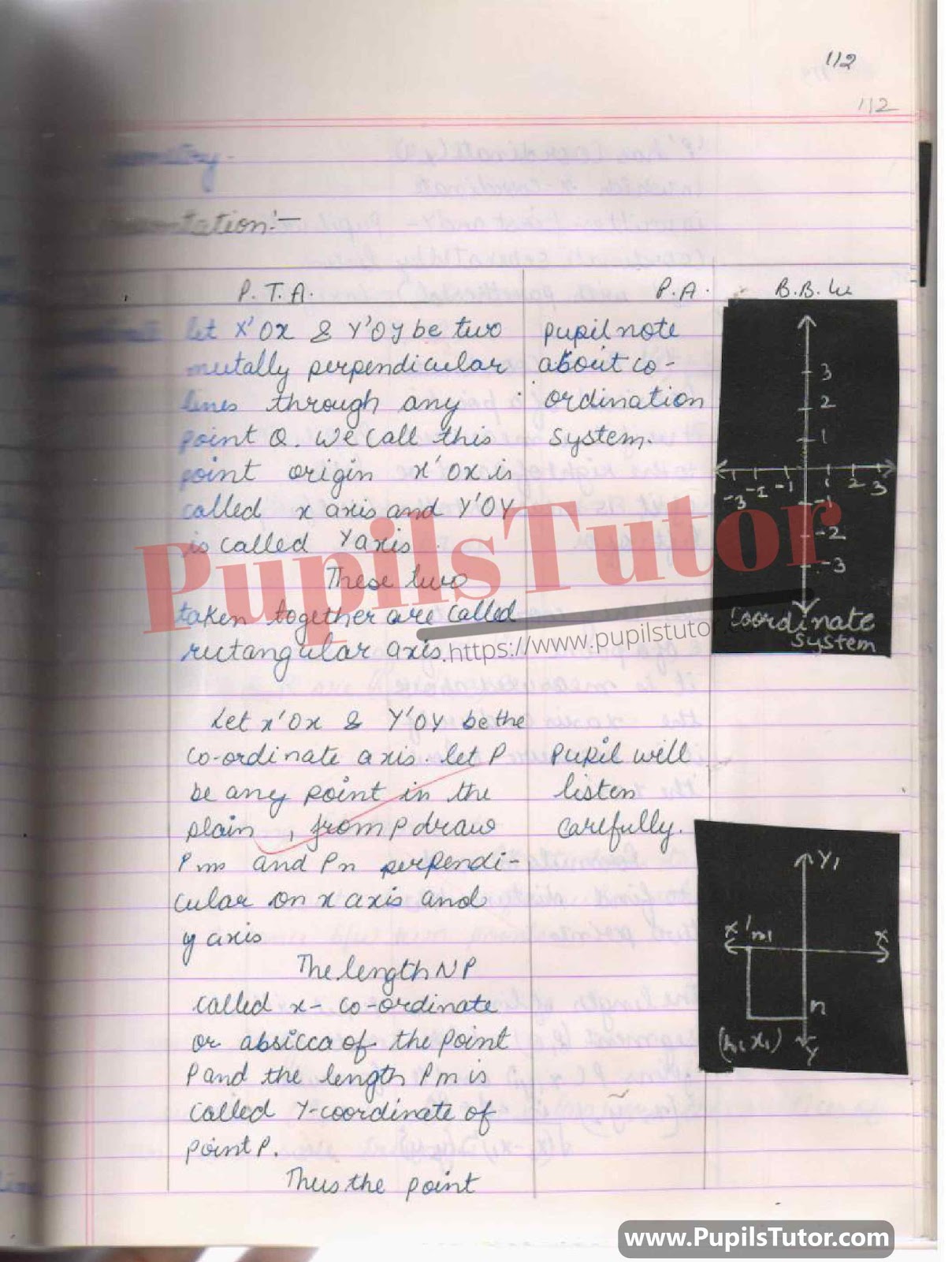 Class/Grade 9th, 10th And 11 Mathematics Lesson Plan On Coordinate System In Geometry For CBSE NCERT KVS School And University College Teachers – (Page And Image Number 3) – www.pupilstutor.com