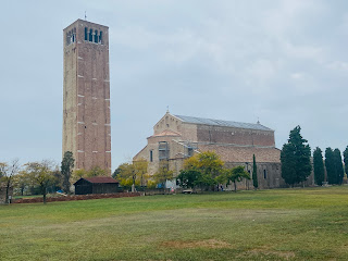 The Island of Torcello. Views of the basilica and belltower.