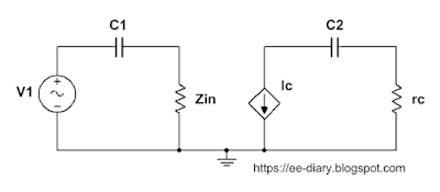 coupling capacitor with ac biased base bias circuit