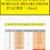 " FEUILLE DE CALCUL SURFACE DES SECTIONS D'ACIER "- Excel