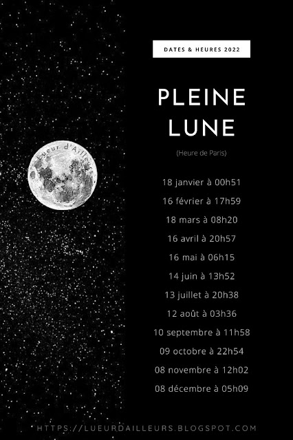 dates et heures des pleines lunes 2022