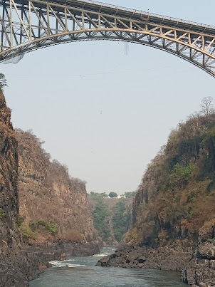 View of " Victoria Falls Bridge " from " Boiling Pot"