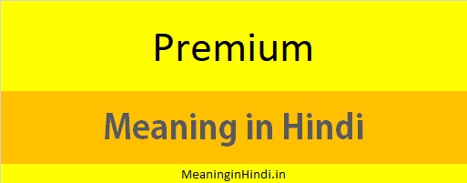 Premium Meaning in Hindi premium ka matlab hindi me kya hota hai
