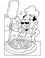 Baking pizza drawing