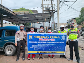 Sat Lantas Polres Pinrang Sosialisasi Larangan Penggunaan Lampu Rotator dan Sirine Bagi Kendaraan Umum