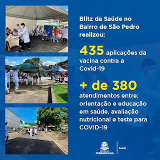Blitz da Saúde aplica 435 vacinas contra a Covid-19, no bairro de São Pedro