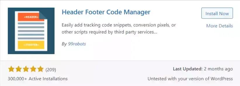 header footer code manager plugin