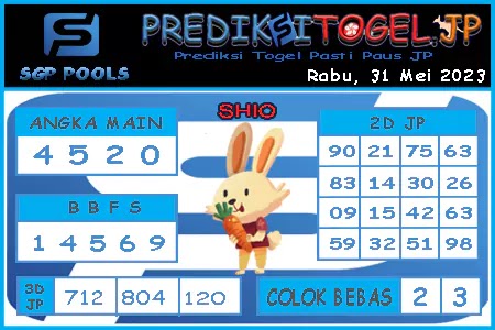 Prediksi Togel Singapura JP Rabu 31 Mei 2023