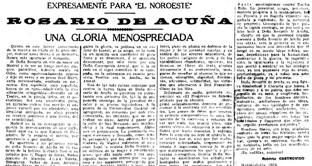 Fragmento del escrito publicado en El Noroeste (6/5/1926)