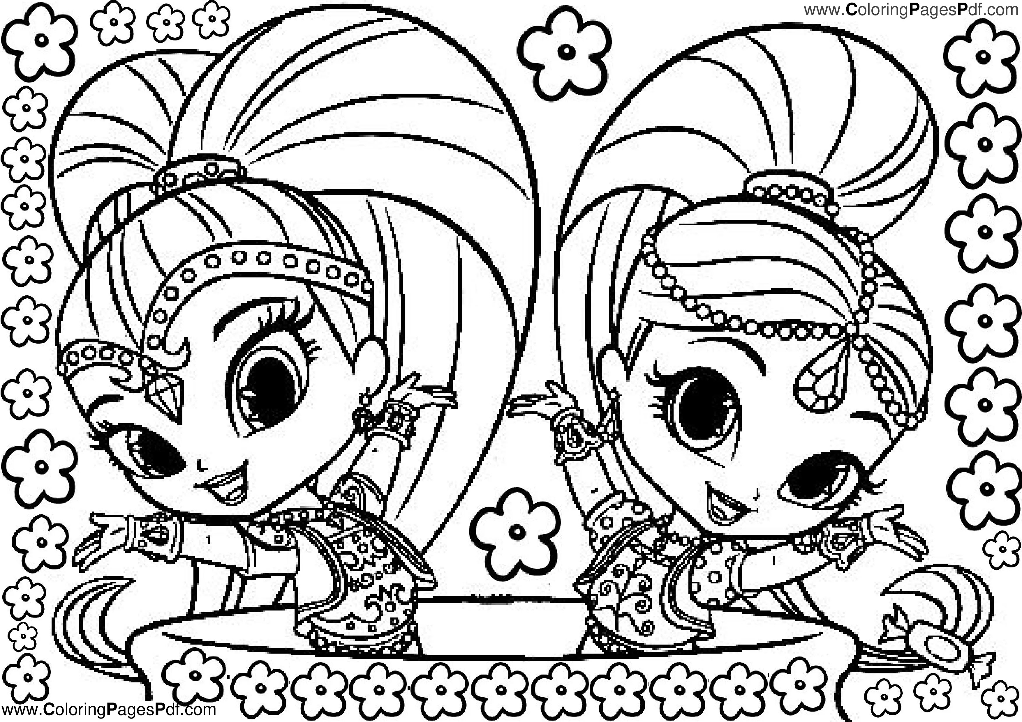 Shimmer and shine coloring pages online