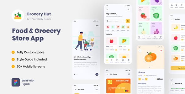 Best Food & Grocery Store App Figma UI Template