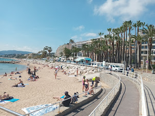 Free public beach in Cannes.