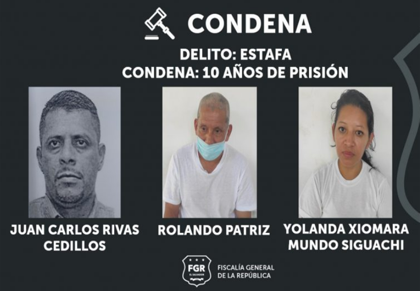 El Salvador: Estafadores son condenados a 10 años de cárcel en Zacatecoluca