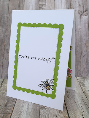 Honeybee Home stampin up simple flat shaker bright colours card