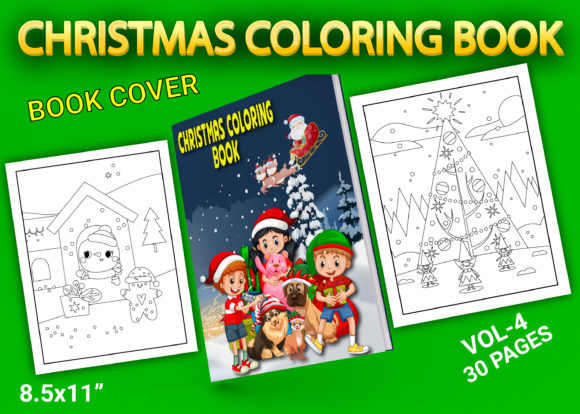 Crella Christmas Coloring Pages with Book Cover Compatible with Cameo Silhouette Studio, Cricut and other cutting machines for any crafting projects.