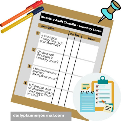 Inventory Audit Checklist - Inventory Levels - Printable