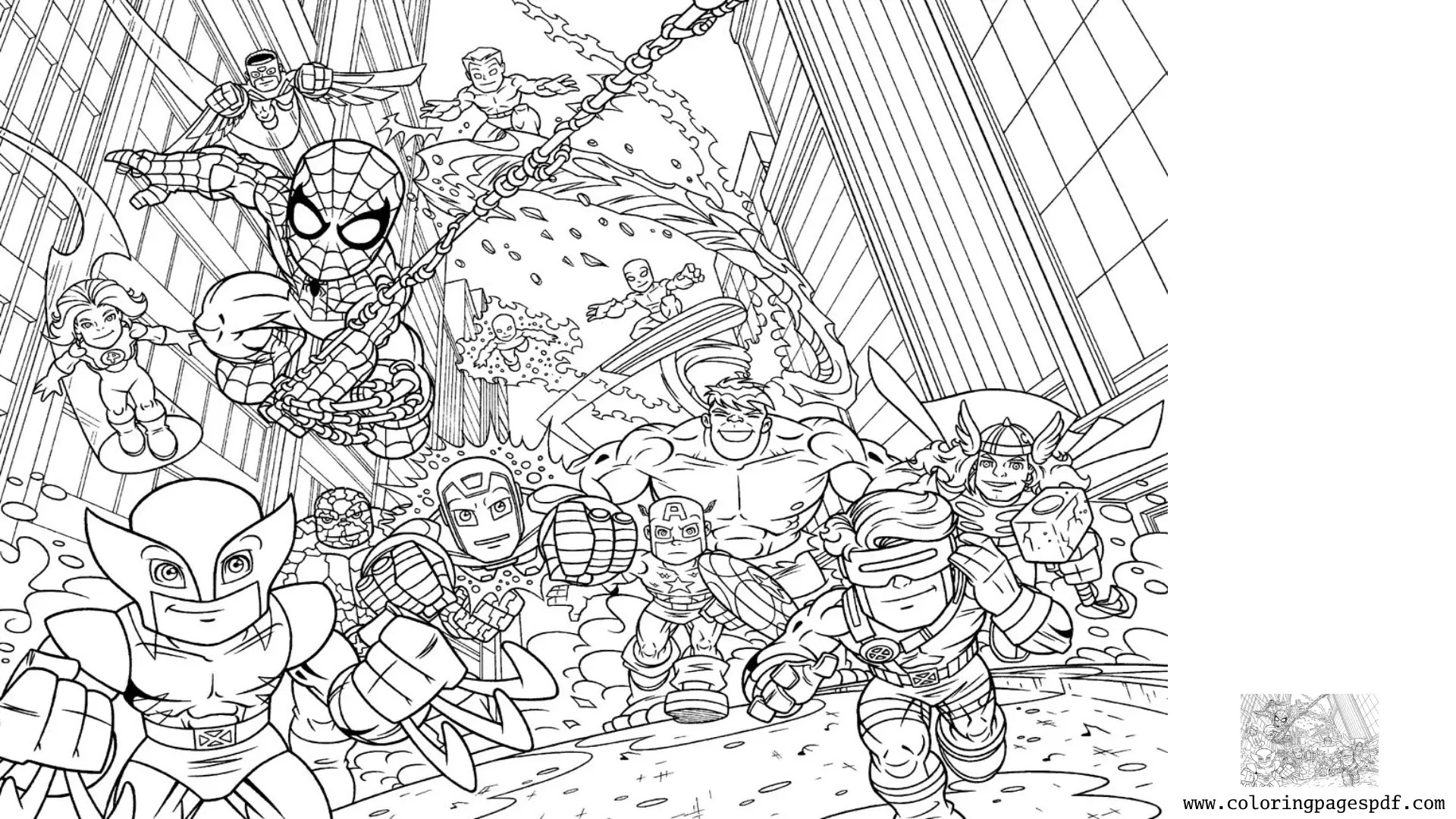 Coloring Pages Of Chibi Avengers