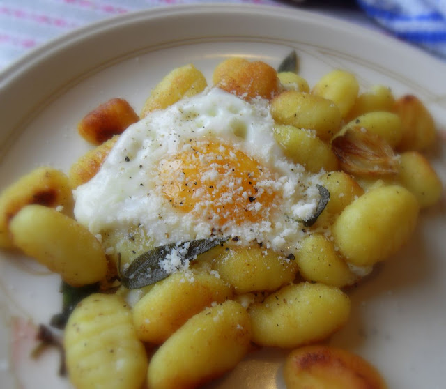 Fried Potato Gnocci and Egg