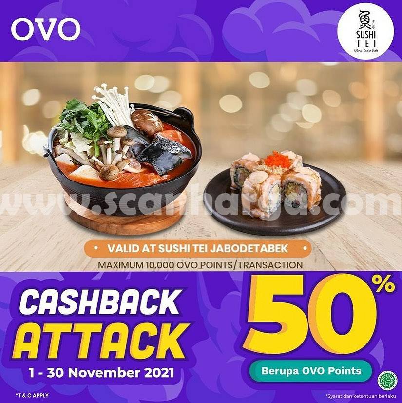 Promo SUSHI TEI OVO CASHBACK ATTACK – Cashback Hingga 50% OVO Points