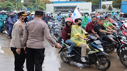 Polres Serang Amankan Aksi Unras Buruh yang Akan Berangkat ke Pendopo Kabupaten Serang