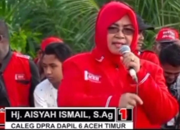 Hj. Aisyah Ismail,S.Ag Caleg Terpilih DPR Aceh Dapil 6 Aceh Timur, Suara Terbanyak Kedua.