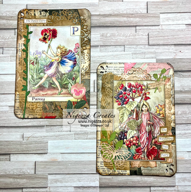 Junk Journal With Stampin' Up! Quick Easy Collaged Flower Fairy Tags