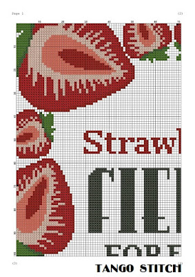 Strawberry fields forever funny cross stitch pattern