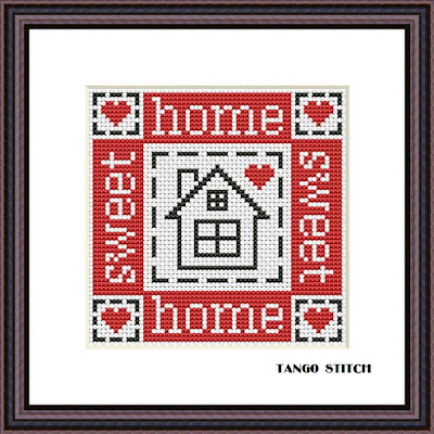 Home Sweet home simple housewarming cross stitch needlecraft design