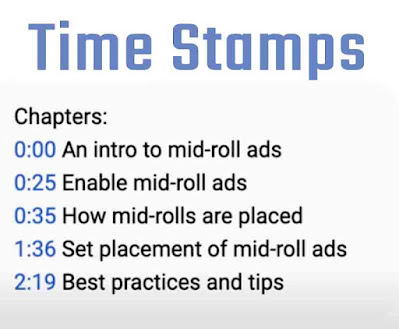 TimeStamps in Youtube Video