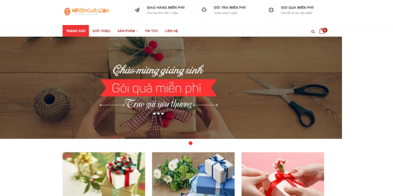 Mẫu website bán quà tặng đồ lưu niệm