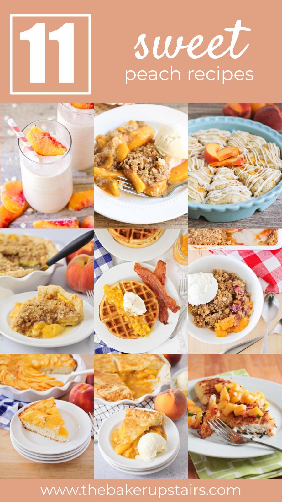 11 Sweet Peach Recipes - These peach recipes are perfect for all of your juicy summer fruit, and are simply delicious!