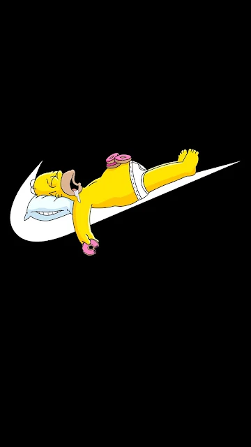 Papel de Parede Nike Homer Simpson Dormindo